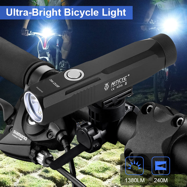 JETBeam®BR10 PRO 1380LM LED Bike Light Front Lamp USB Rechargeable 4000mAh Waterproof Headlight, Battery Included