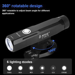 JETBeam®BR10 PRO 1380LM LED Bike Light Front Lamp USB Rechargeable 4000mAh Waterproof Headlight, Battery Included