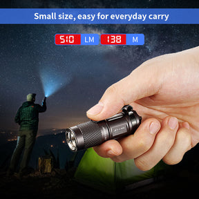 JETbeam® JET-II MK EDC Mini LED Torch Flash Light, USB Rechargeable Flashlight 510LM, Battery Not Included