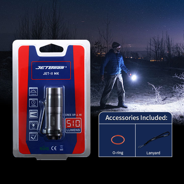 JETbeam® JET-II MK EDC Mini LED Torch Flash Light, USB Rechargeable Flashlight 510LM, Battery Not Included