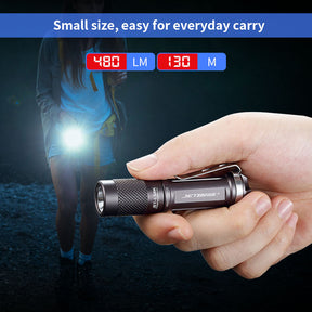 JETbeam® JET-I MK EDC Mini LED Torch Flash Light, USB Rechargeable Outdoor Flashlight 480LM, Battery Not Included