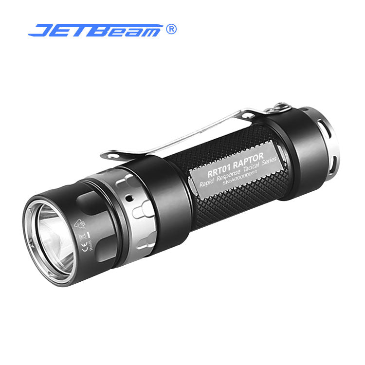 JETBEAM® RRT01 RAPTOR Tactical Flashlight, LED Torch Flash Light, USB Rechargeable Flashlight 950 Lumen, Battery Included