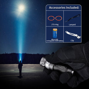 JETBEAM® RRT01 RAPTOR Tactical Flashlight, LED Torch Flash Light, USB Rechargeable Flashlight 950 Lumen, Battery Included