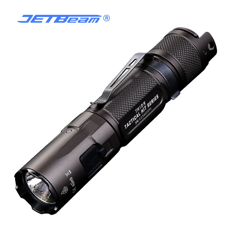 JETBeam® TH10R Tactical Flashlight, LED Torch, USB Rechargeable Flash Light 2000LM, Battery Included