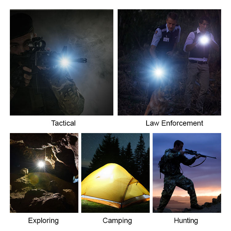 JETBeam® TH10R Tactical Flashlight, LED Torch, USB Rechargeable Flash Light 2000LM, Battery Included